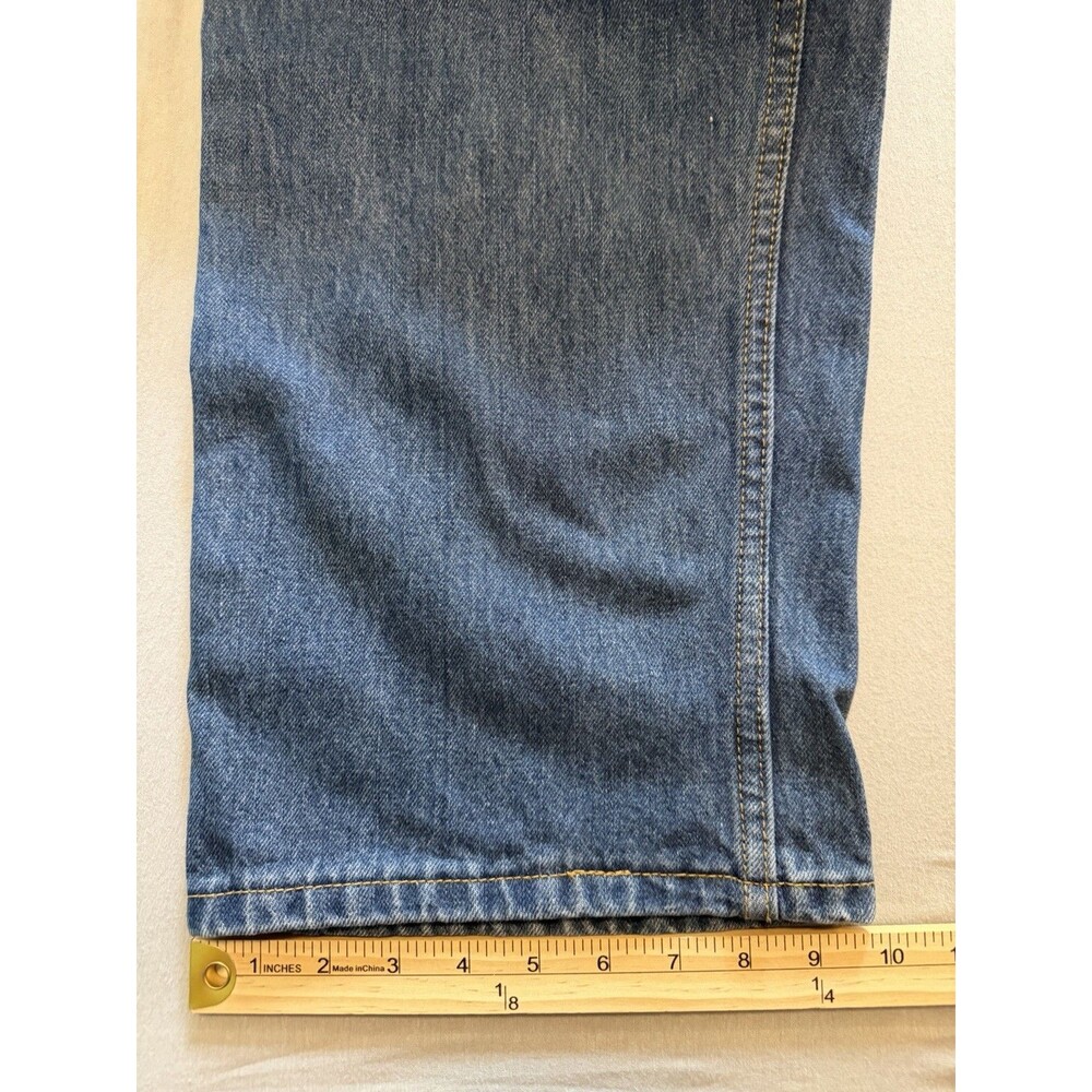 Levis 505 Jeans Mens 42x32 Actual 41x31 Blue 100% Cotton Regular Y2K Blank Tab - Picture 4 of 10